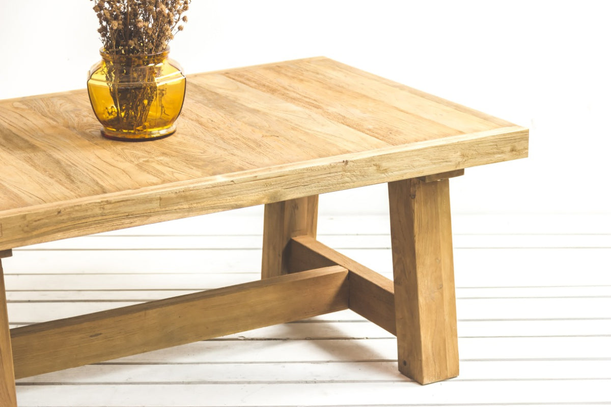 Handcrafted teak coffee table – Riri, boho furniture from BaliSouk