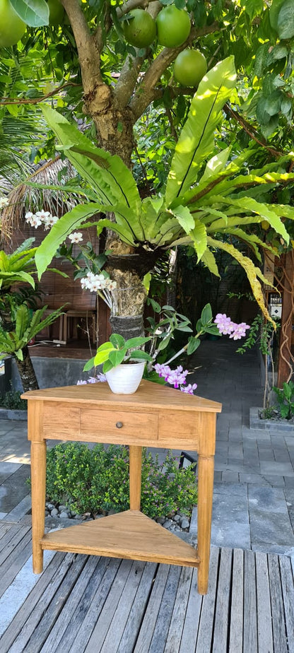Mahogany table Kauman Corner – boho furniture handcrafted in Bali by BaliSouk