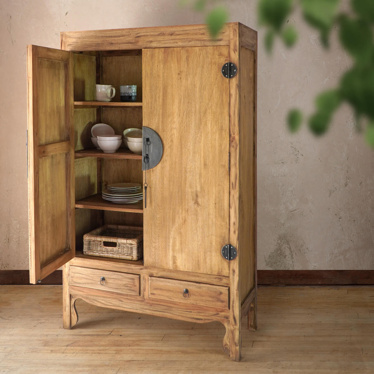 Beijing Cabinet Antique Natural - Large