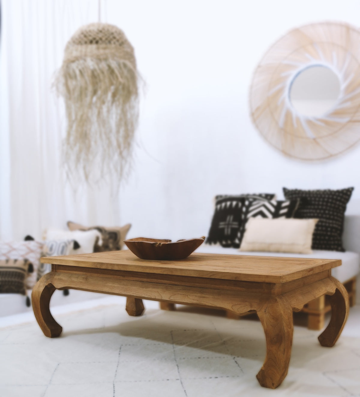 Recycled teak coffee table Opium – handmade in Bali, boho style