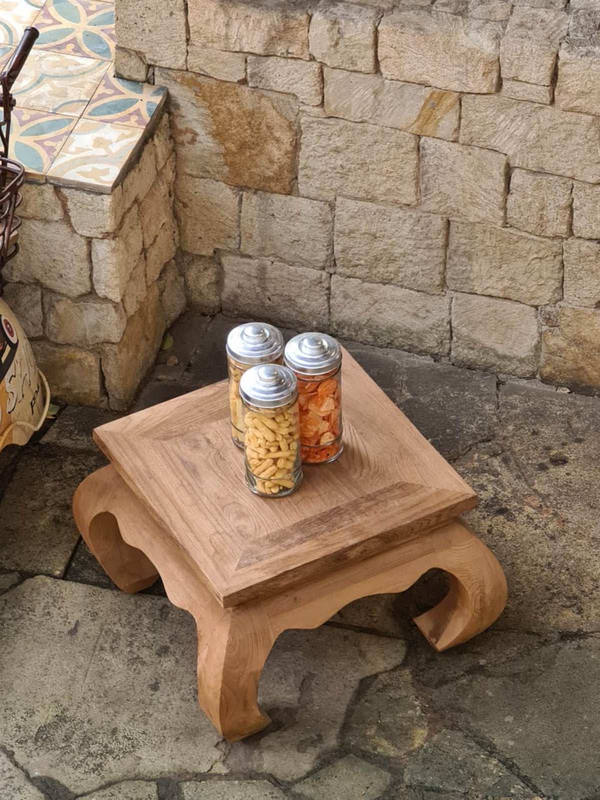 Recycled teak coffee table Opium – handmade in Bali, boho style