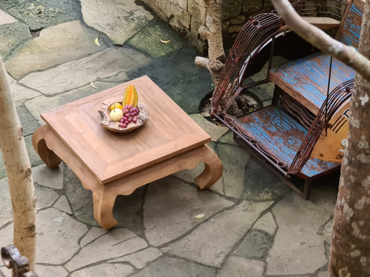 Opium coffee table, boho furniture handmade by Balinese artisans