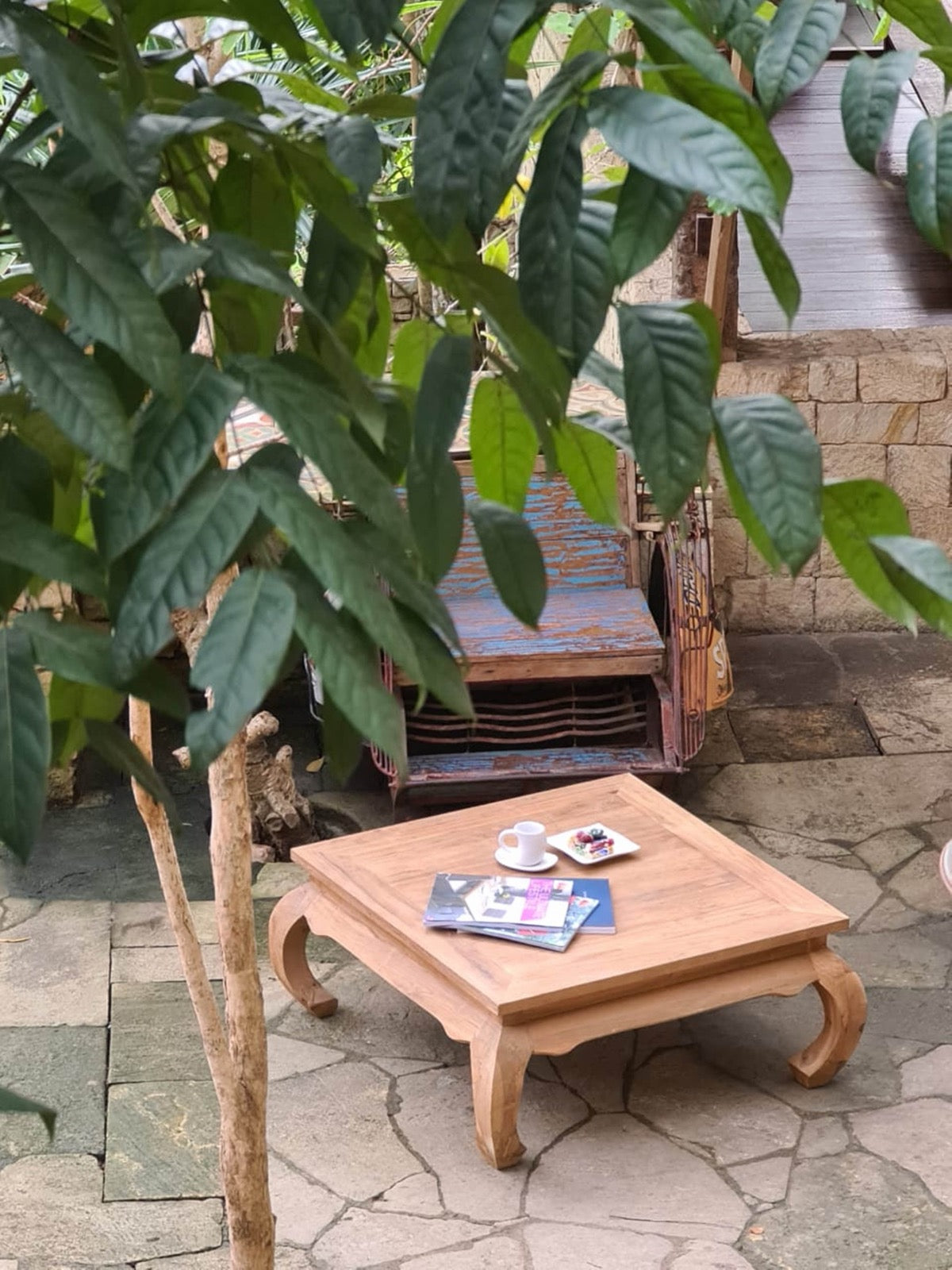 Opium coffee table in natural materials – boho furniture by BaliSouk