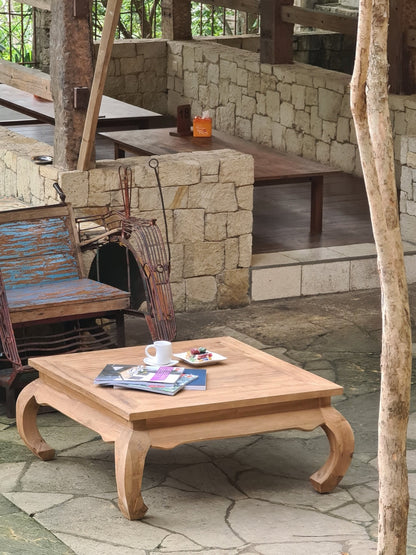 Recycled teak coffee table – Opium, natural natural materials in boho style