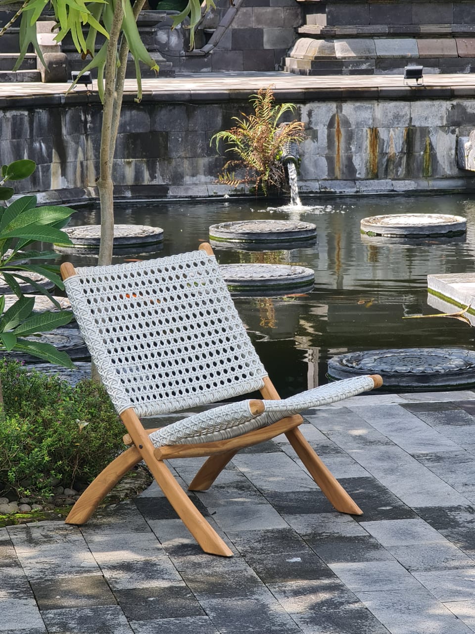 Teak folding chair – Denise – boho furniture handmade in Bali by BaliSouk