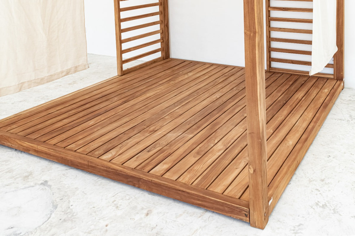 Teak daybed Casablanca Including – boho furniture, handwoven and handmade in Bali