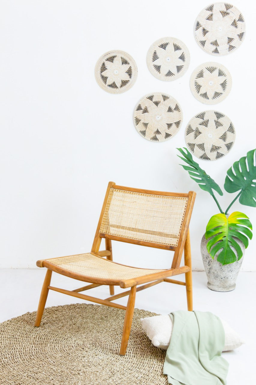 Teak lazy chair Jovina – boho furniture, handwoven and handmade in Bali