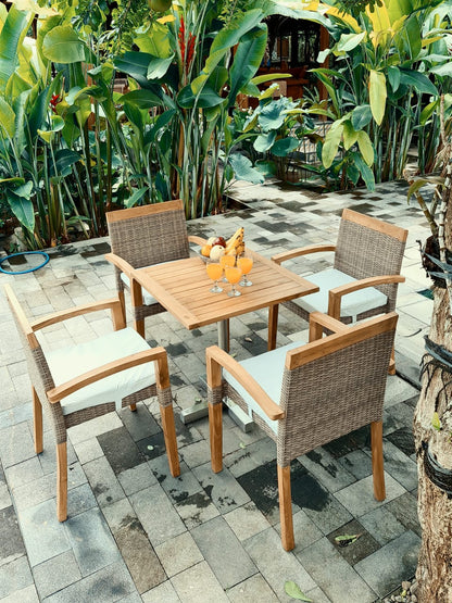 Teak table Benigno – boho furniture handcrafted in Bali by BaliSouk