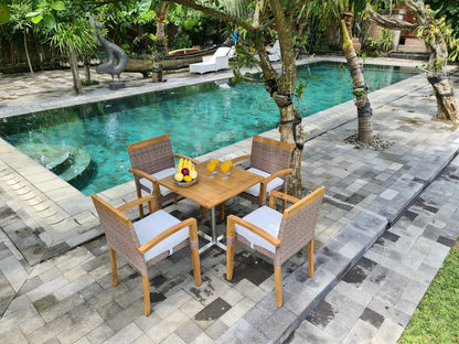 Teak table – Benigno, natural natural materials in boho style