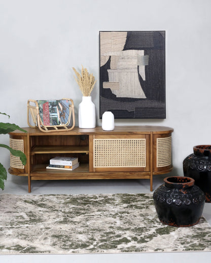Teak cabinet Angel – boho furniture, handwoven and handmade in Bali