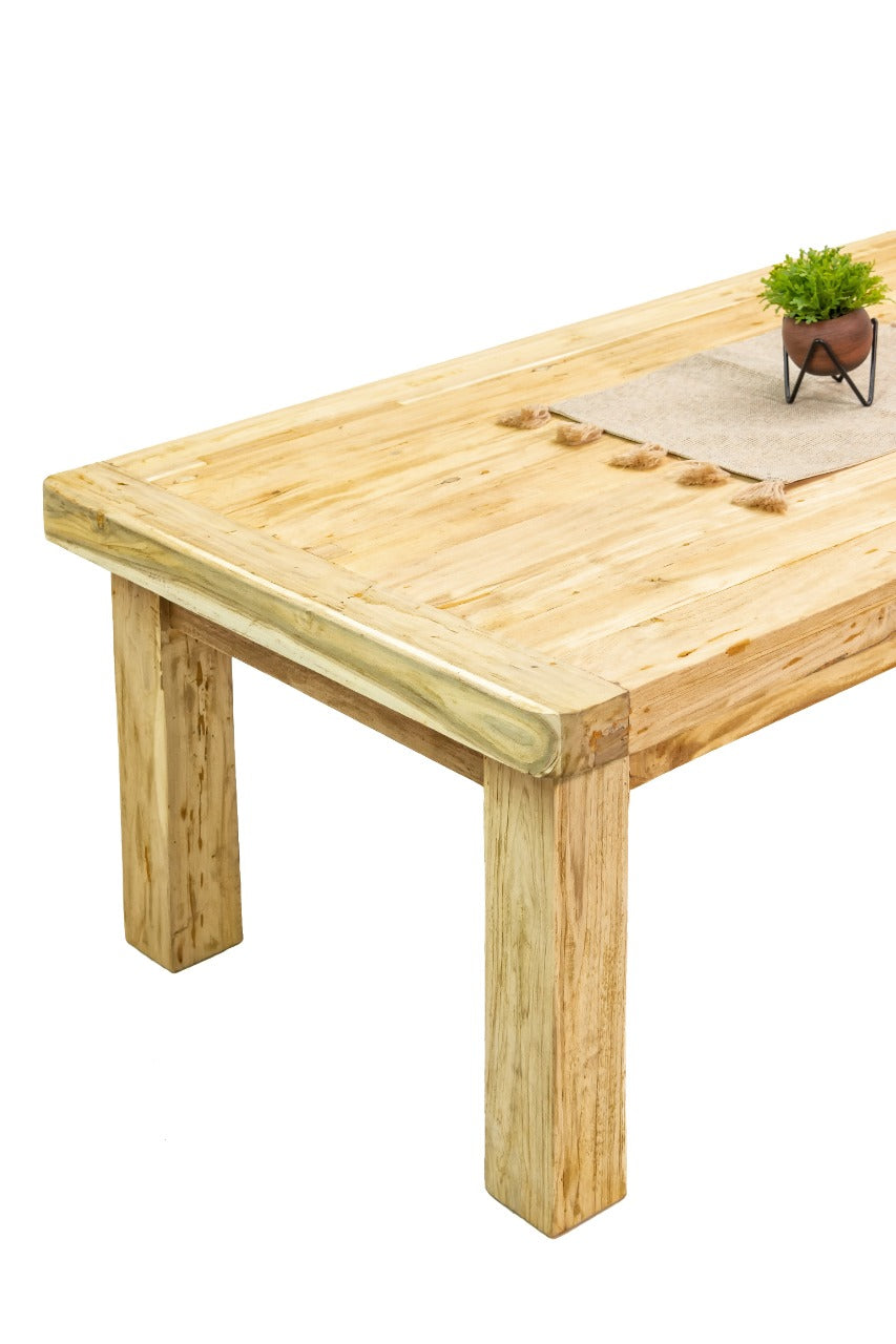 Teak coffee table Riri – boho furniture, handwoven and handmade in Bali