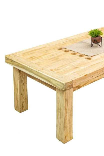 Teak coffee table Riri – boho furniture, handwoven and handmade in Bali