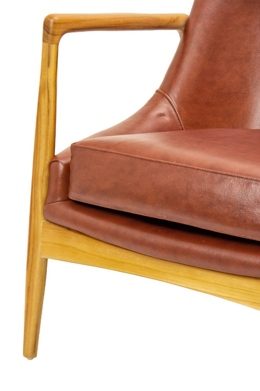 Handcrafted leather armchair – Carsten Arm, boho furniture from BaliSouk