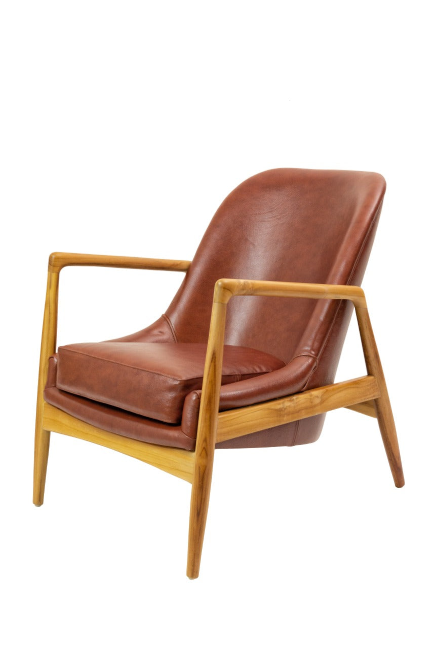 Leather armchair – Carsten Arm, natural natural materials in boho style