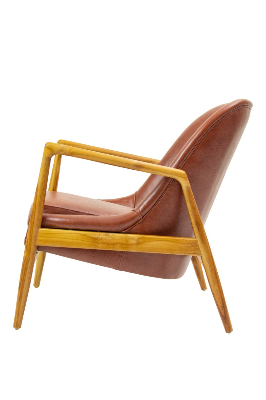 Leather armchair Carsten Arm – boho furniture, handwoven and handmade in Bali