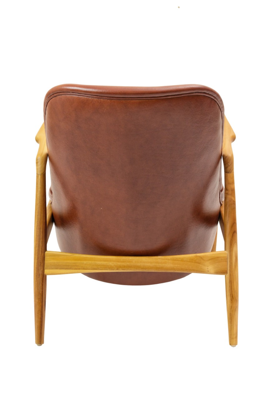 Leather armchair – Carsten Arm, natural natural materials in boho style