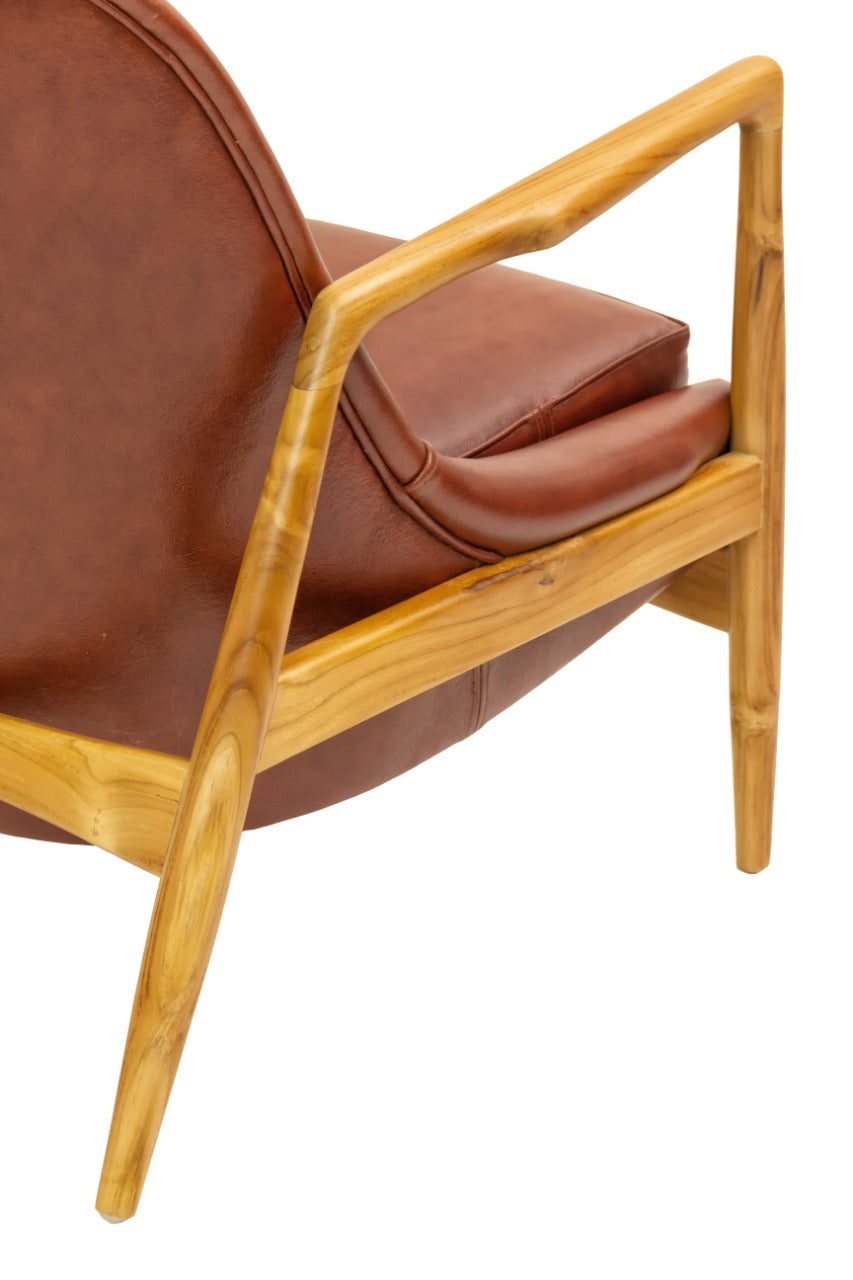 Leather armchair – Carsten Arm, natural natural materials in boho style