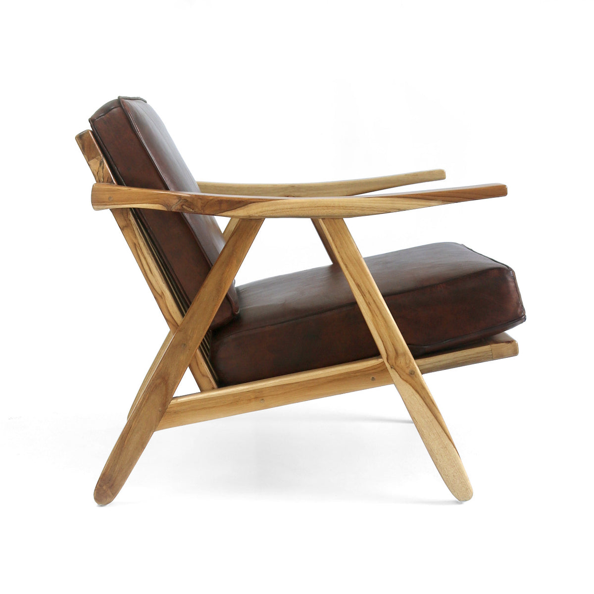 Teak armchair Panampu Arm – boho furniture, handwoven and handmade in Bali