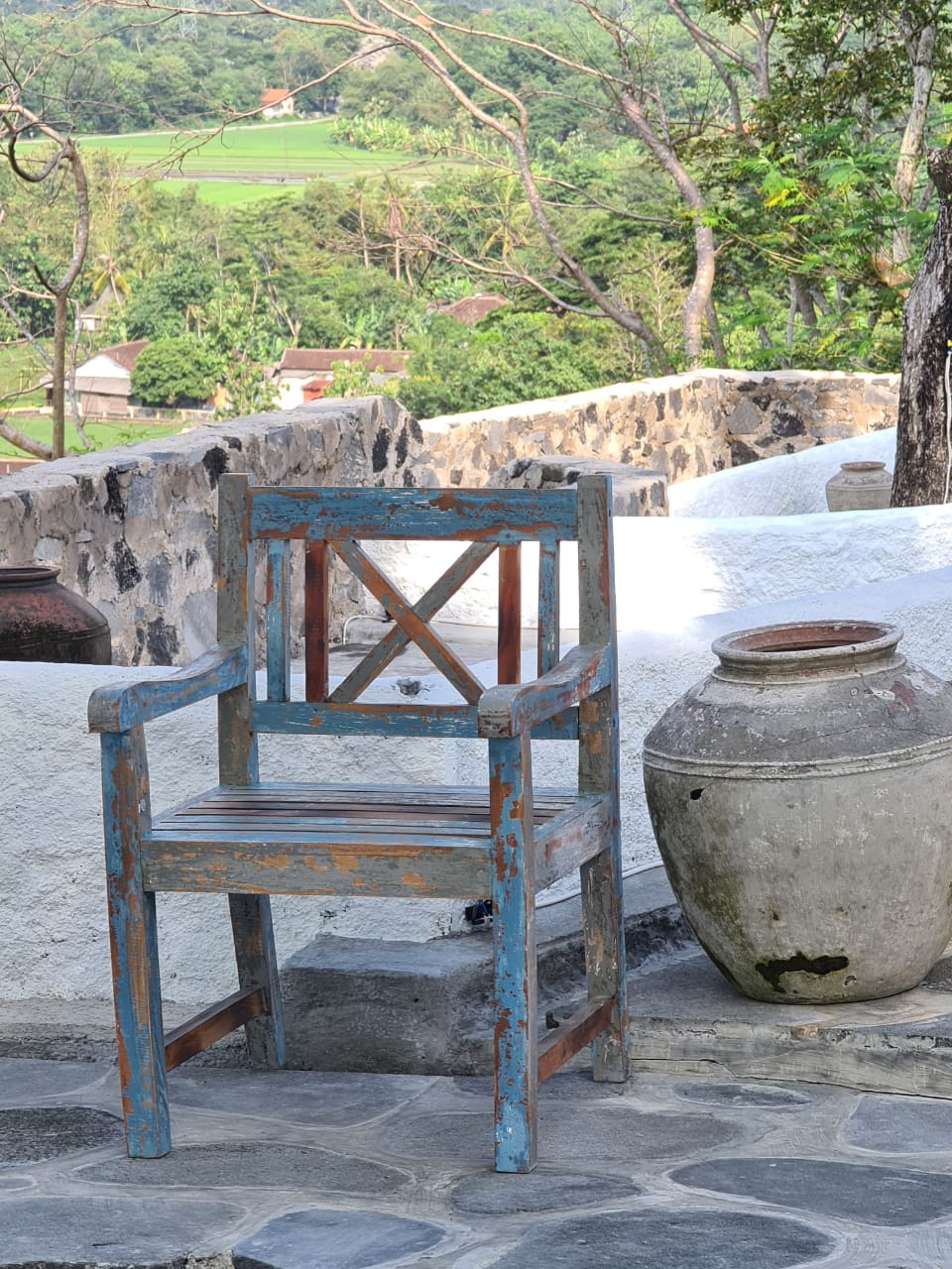 Mahogany bench – Criscross, natural natural materials in boho style