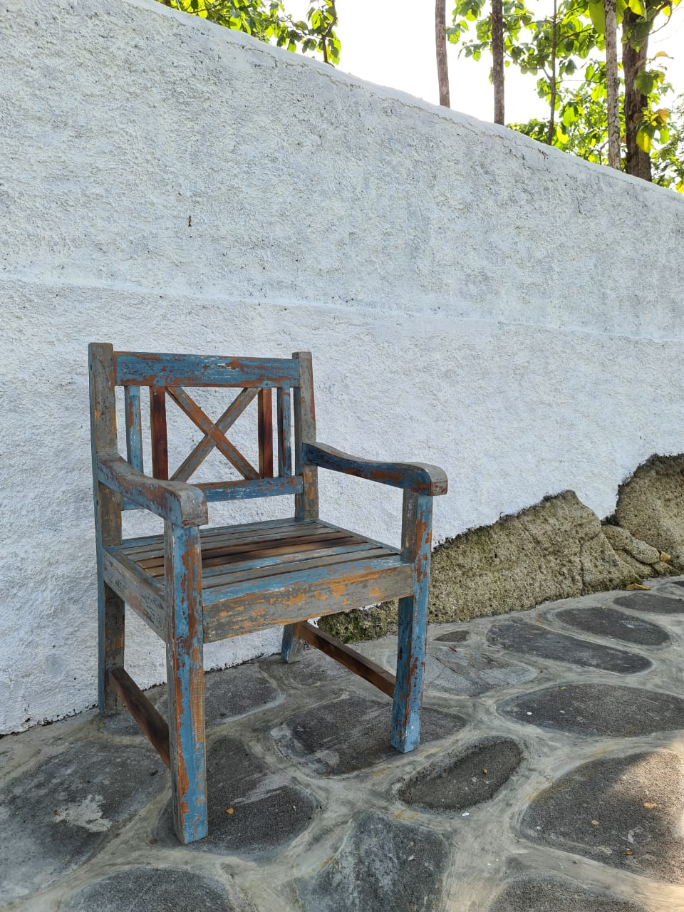 Mahogany bench – Criscross, natural natural materials in boho style