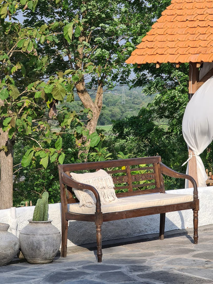 Mahogany bench William – boho furniture handcrafted in Bali by BaliSouk