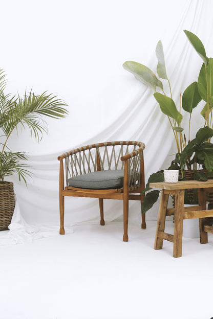 Handcrafted teak armchair – Loleza Arm, boho furniture from BaliSouk