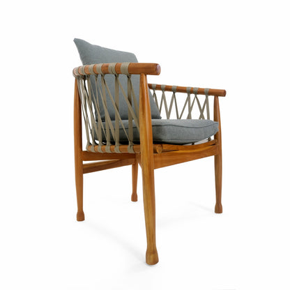 Teak armchair Loleza Arm – boho furniture, handwoven and handmade in Bali