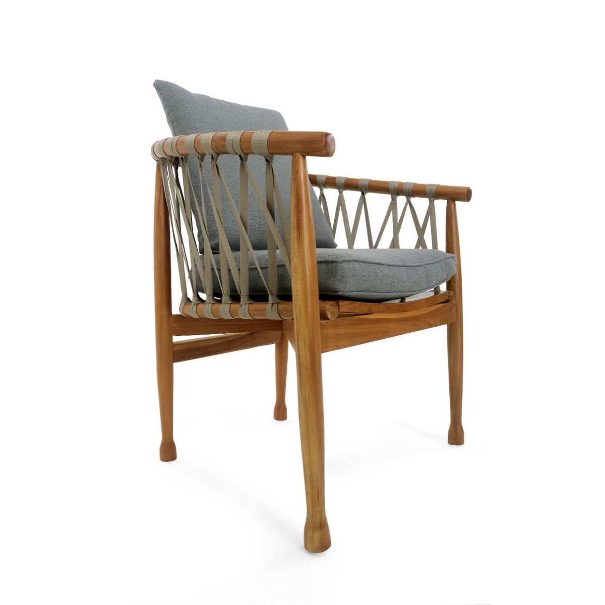 Teak armchair – Loleza Arm, natural natural materials in boho style