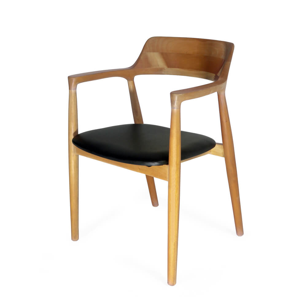 Kennedy Armchair Natural Black Vinyl