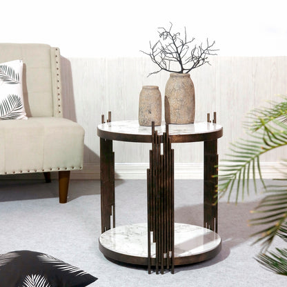 Wooden side table – Lanca, natural natural materials in boho style