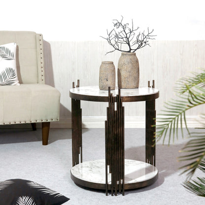 Handcrafted wooden side table – Lanca, boho furniture from BaliSouk