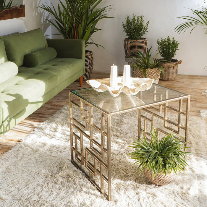 Iron coffee table – Lansa – boho furniture handmade in Bali by BaliSouk