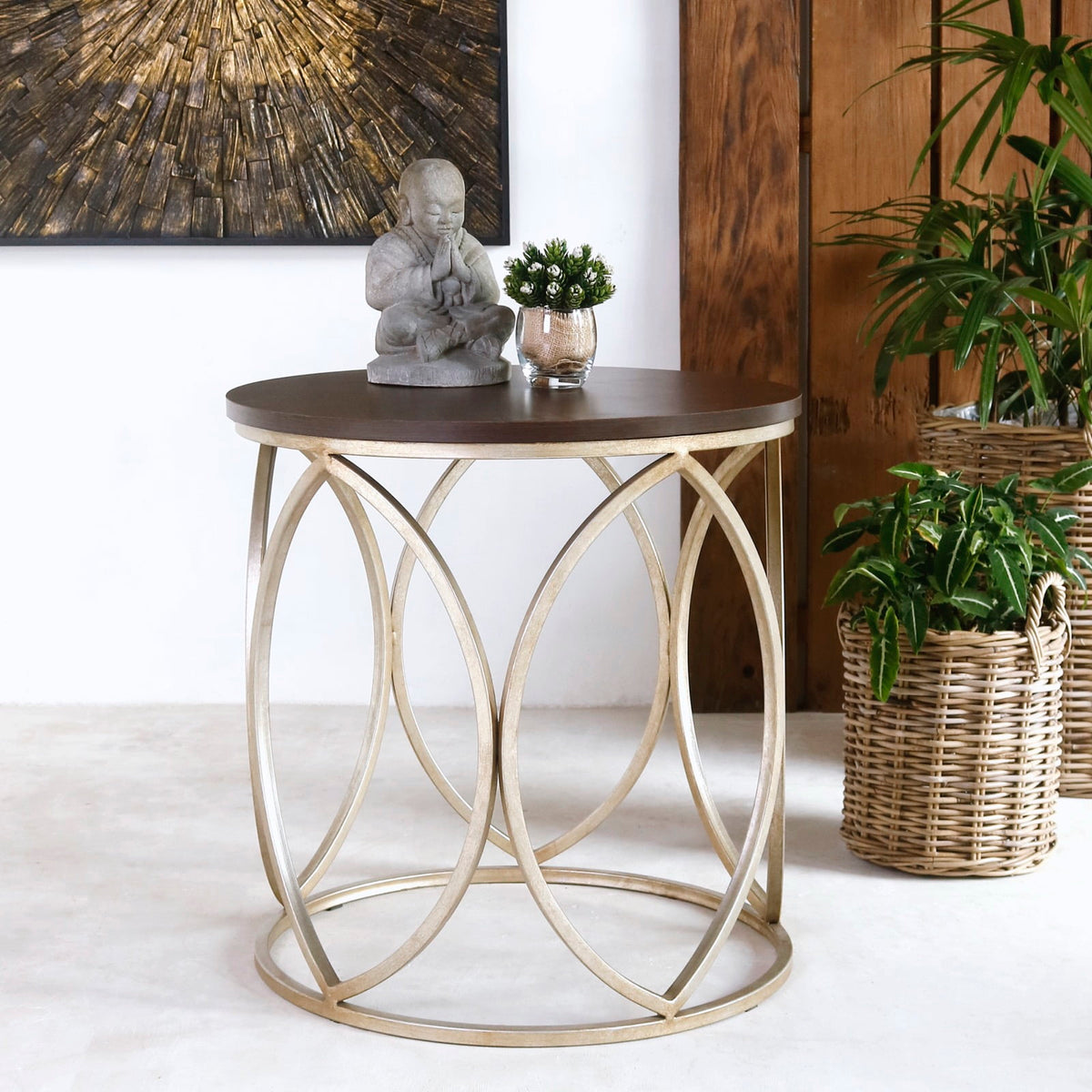 Lanca side table, boho furniture handmade by Balinese artisans