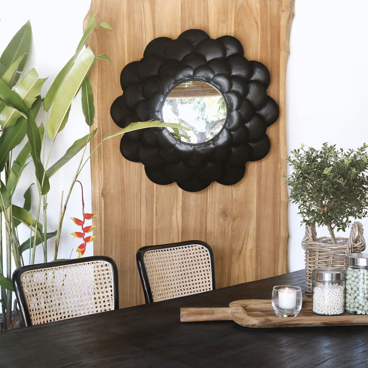 Lanca mirror in natural materials – boho decor by BaliSouk