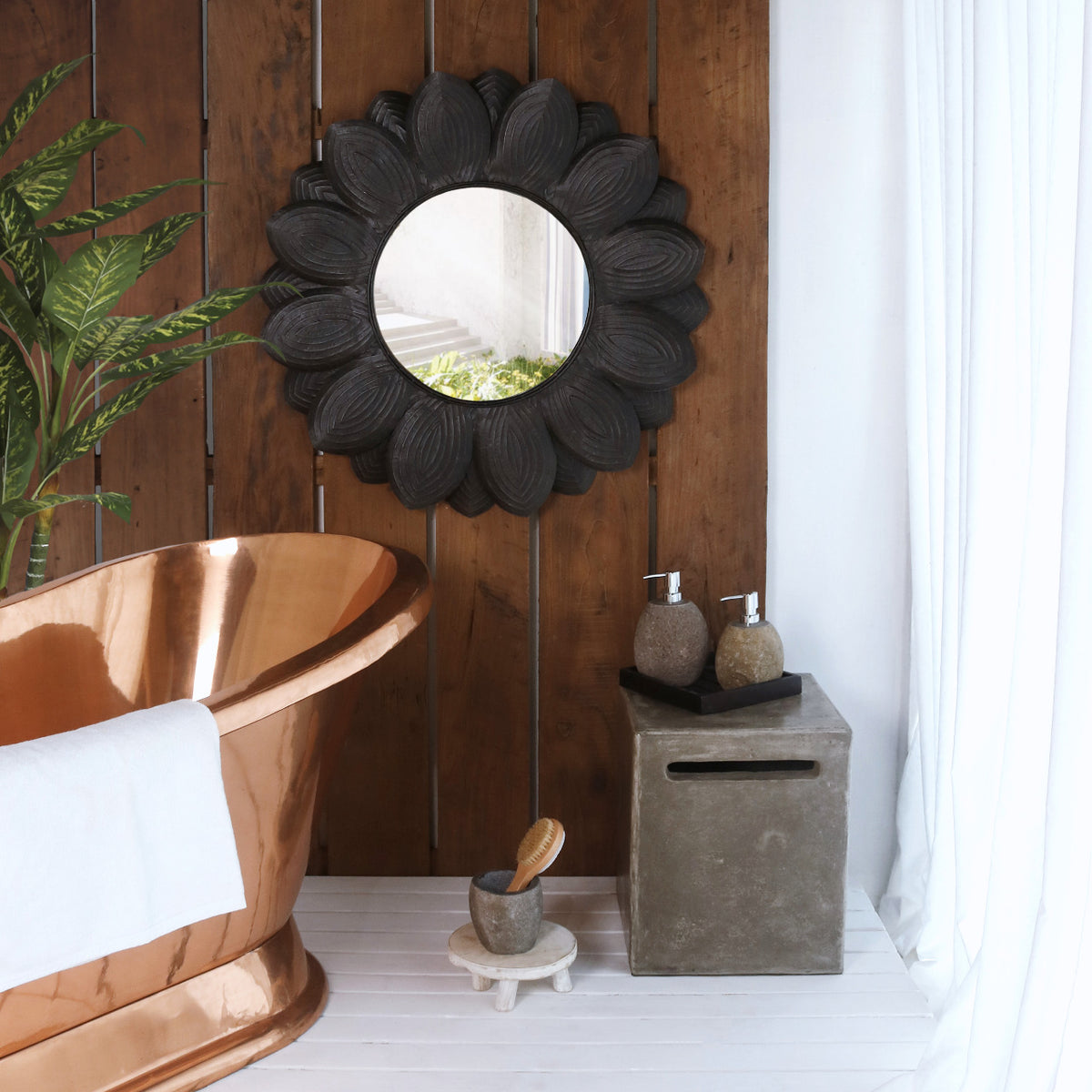 Iron mirror – Lanca, natural natural materials in boho style