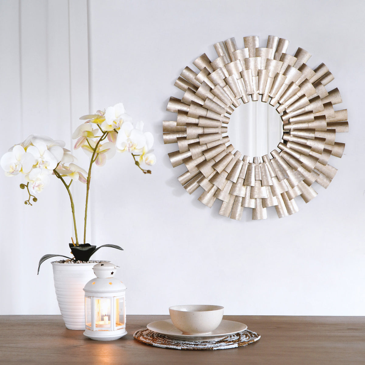 Handcrafted iron mirror – Lanca, boho decor from BaliSouk