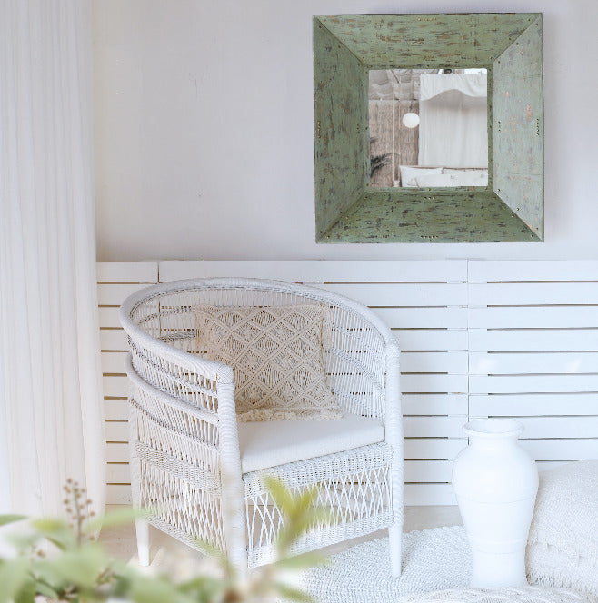 Iron mirror Lanca – boho decor, handwoven and handmade in Bali
