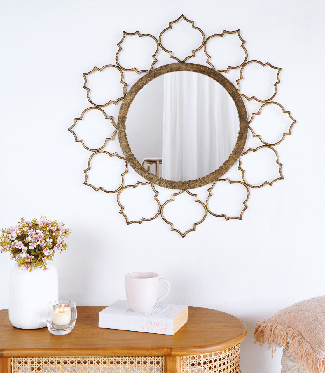 Handcrafted iron mirror – Lanca, boho decor from BaliSouk