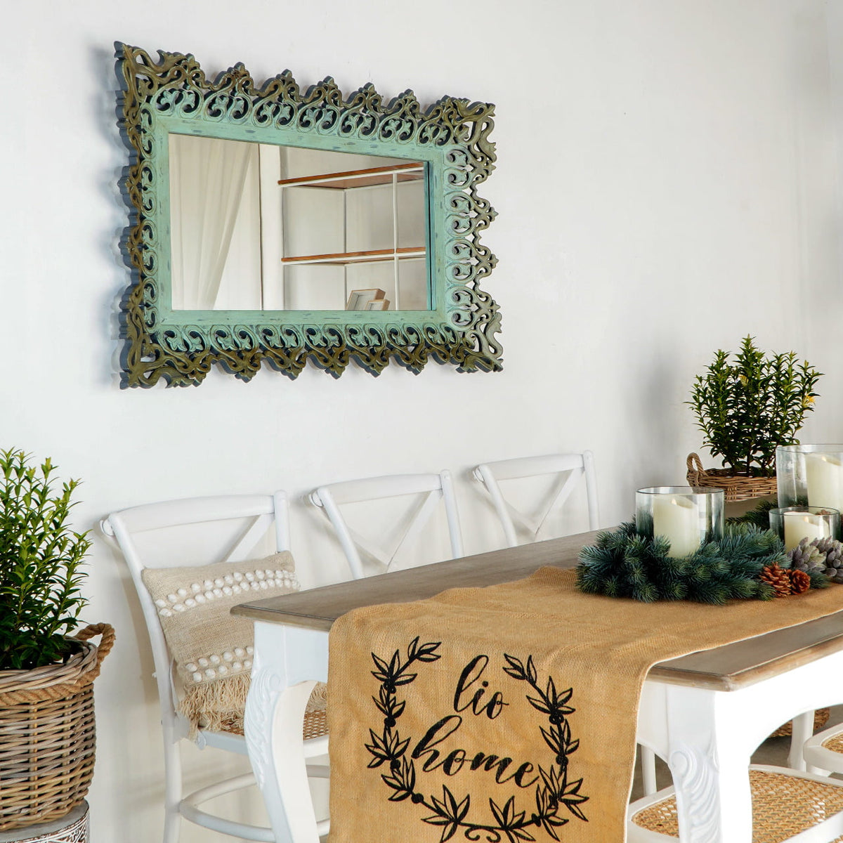 Lanca mirror in natural materials – boho decor by BaliSouk