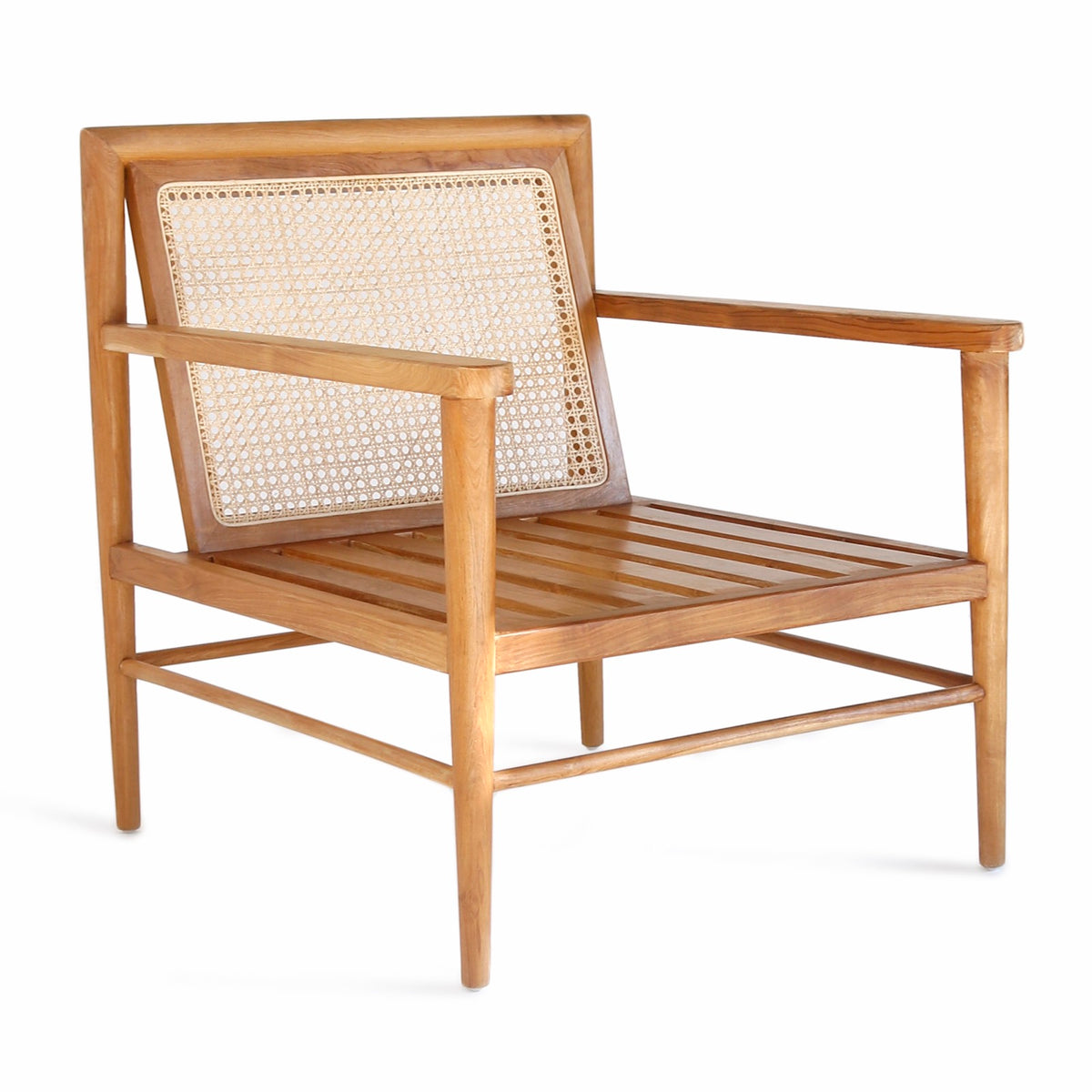 Teak armchair Pandawa Arm – boho furniture, handwoven and handmade in Bali