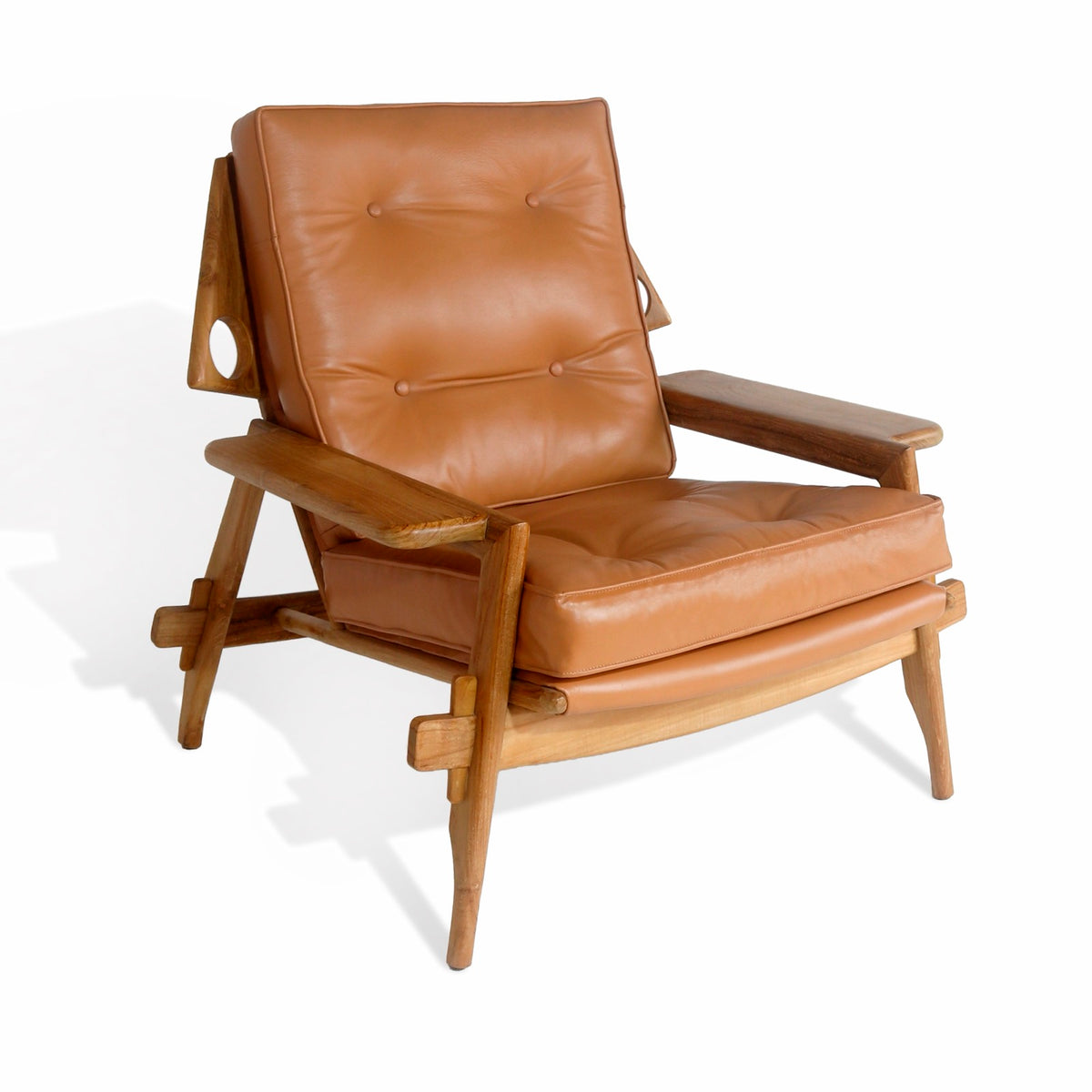 Teak lounge chair Niko – boho furniture, handwoven and handmade in Bali