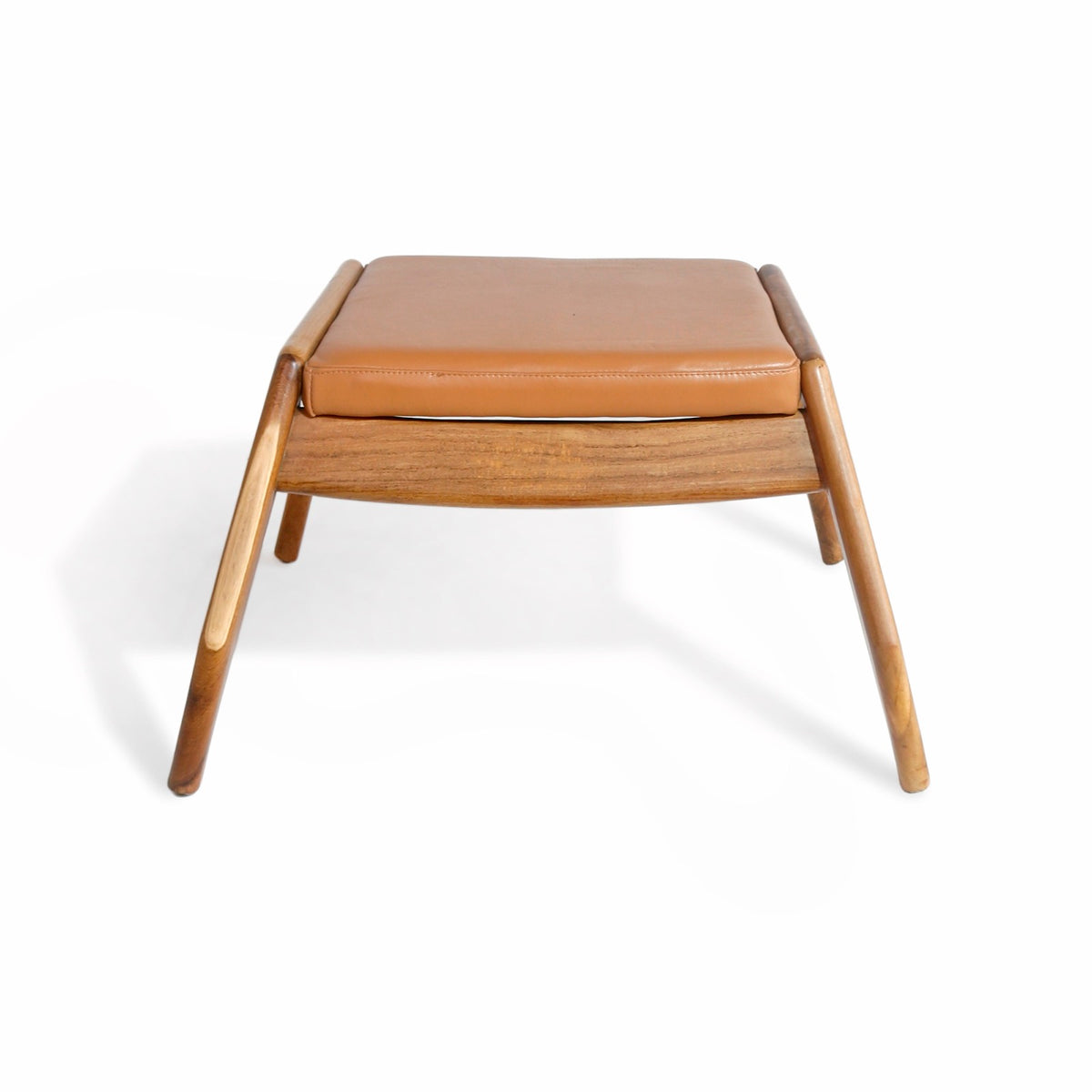 Teak footstool Niko Foot – boho furniture, handwoven and handmade in Bali