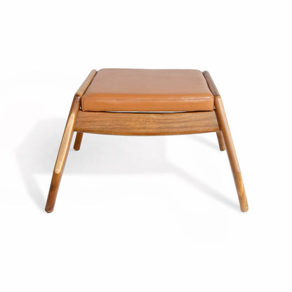 Teak footstool Niko Foot – boho furniture, handwoven and handmade in Bali