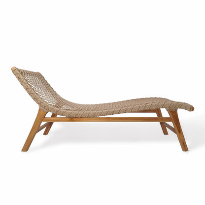 Teak sun lounger – Veronica, natural natural materials in boho style