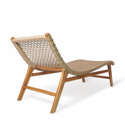 Teak sun lounger Veronica – boho furniture, handwoven and handmade in Bali