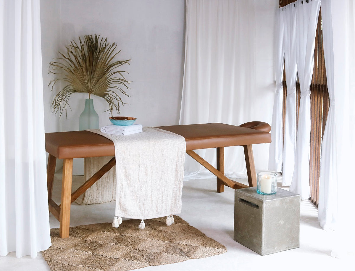 Massage Bench massage bench in natural materials – handmade boho furniture from Bali
