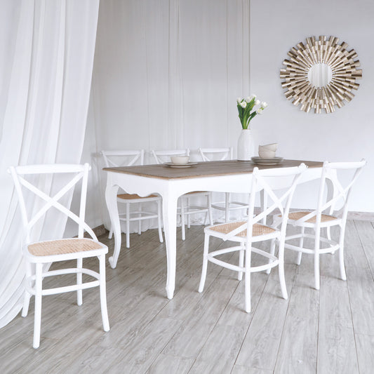 Boho solid teak dining table Carolina, crafted by hand in Bali