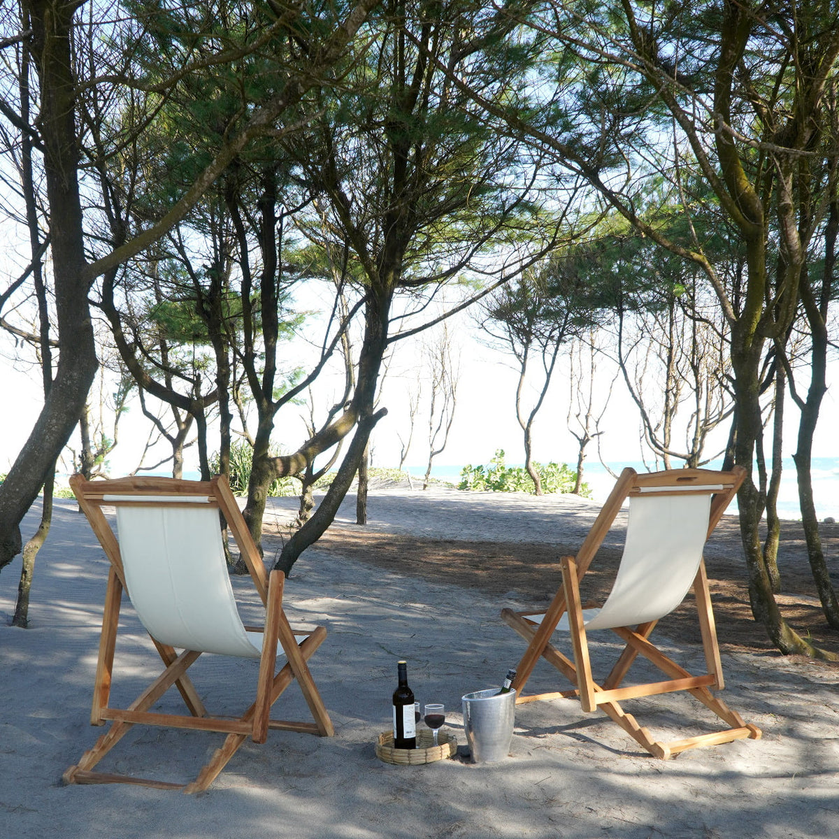 Teak folding chair Gianyar – boho furniture handcrafted in Bali by BaliSouk
