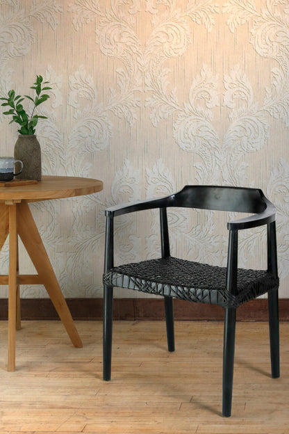 Bali Furniture – Kopenhagen Armchair Natural With Leather Seat