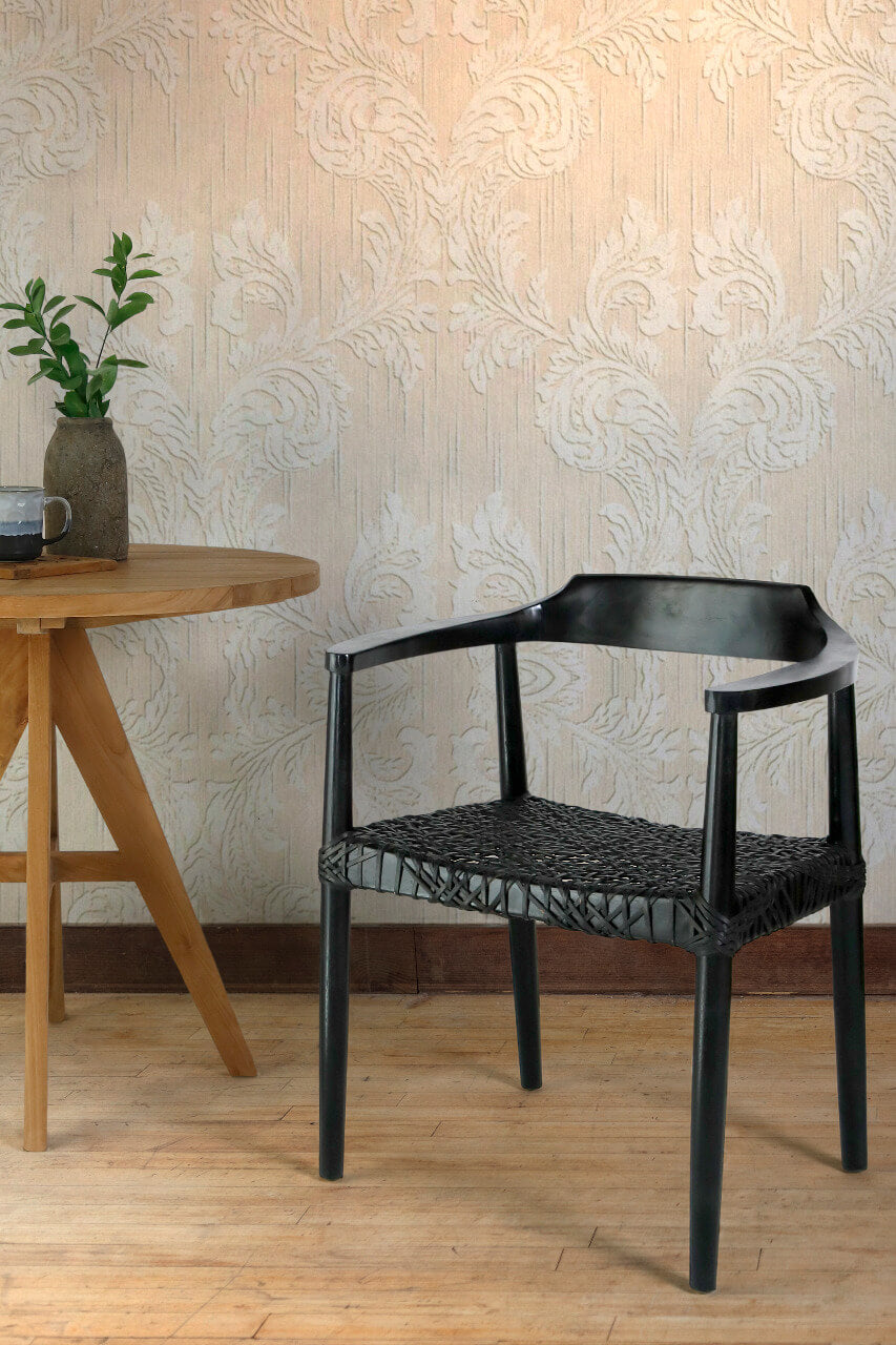 Bali Furniture – Kopenhagen Armchair Natural With Leather Seat